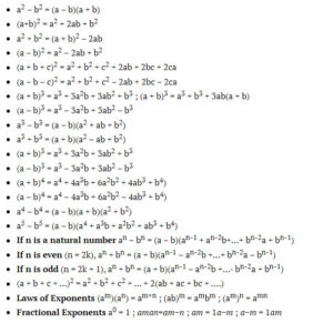 Algebra Formula