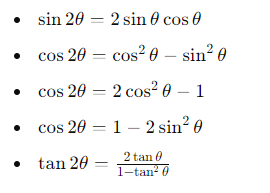 Double Angle Formulas