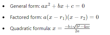 Algebra Formula